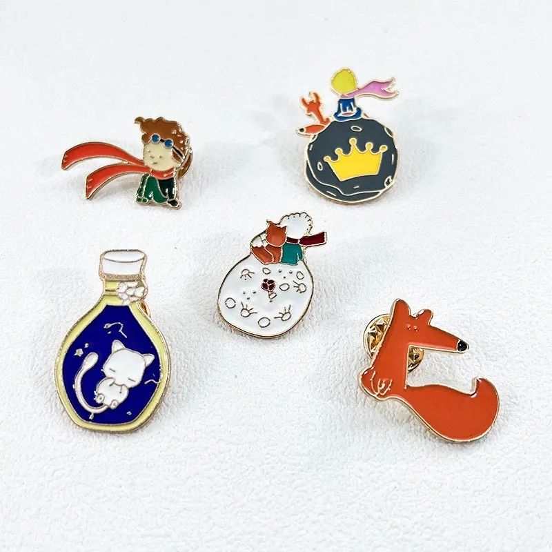 Cute Cartoon Character Alloy Enamel Couple Brooches