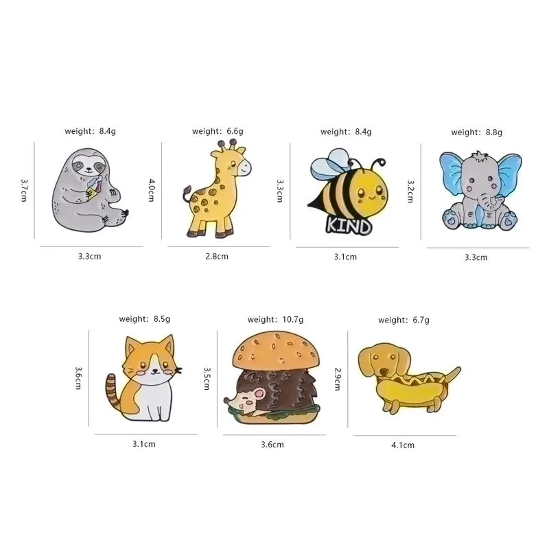 Cute Dinosaur Cat Elephant Alloy Enamel Kid's Brooches