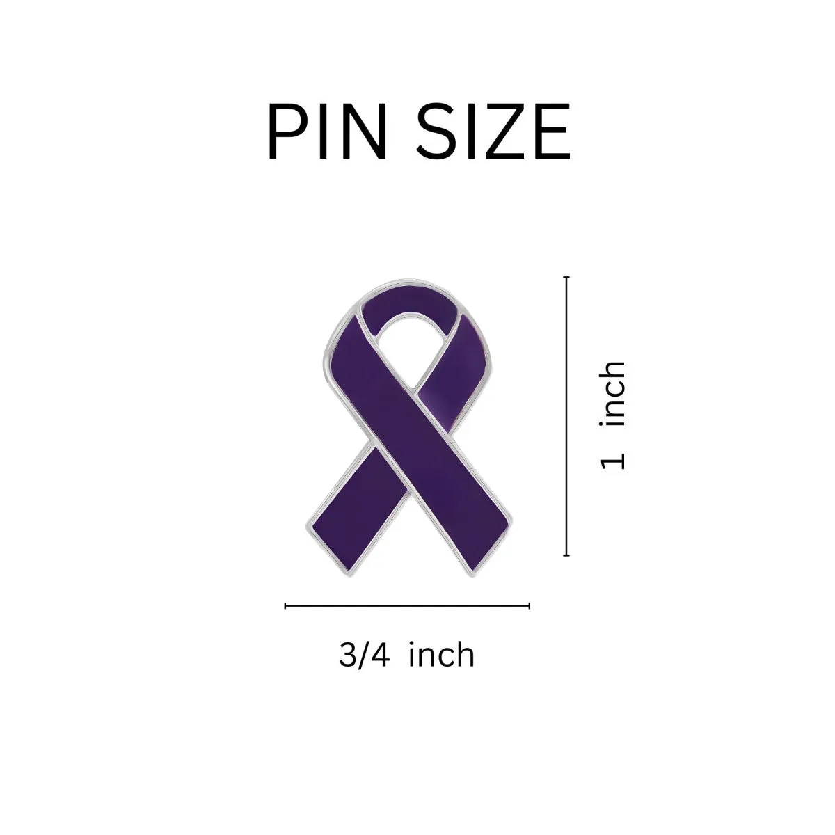 Cystic Fibrosis Awareness Purple Ribbon Pins