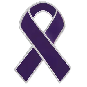 Cystic Fibrosis Awareness Purple Ribbon Pins