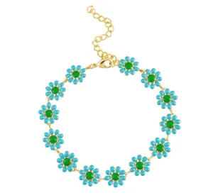 Daisy Garden Bracelet - Blue