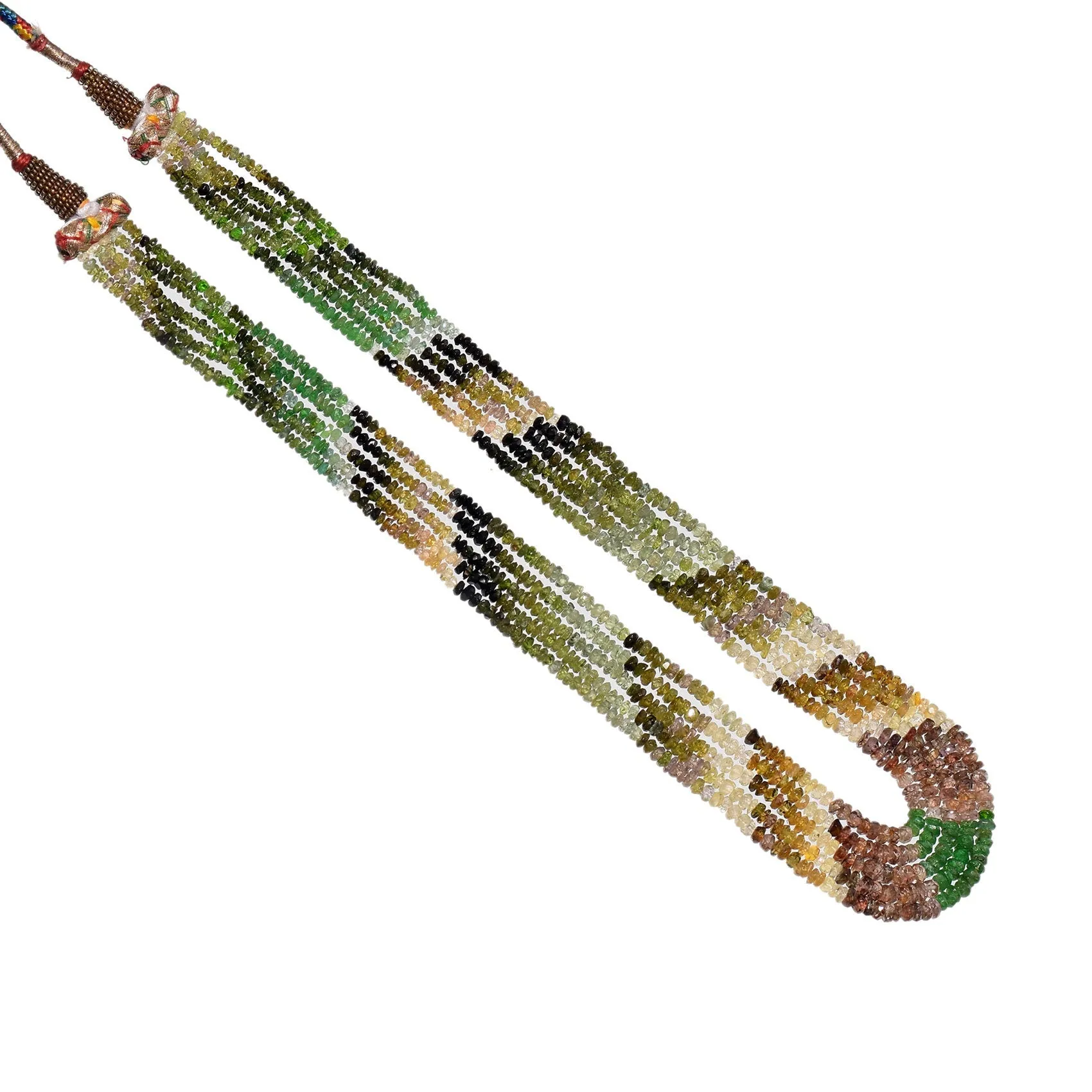 Designer Multi Tourmaline Layered Beaded Necklace