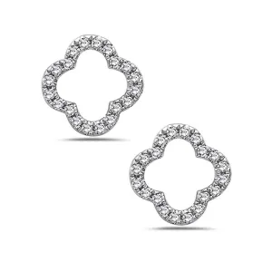 Diamond Clover Stud Earrings