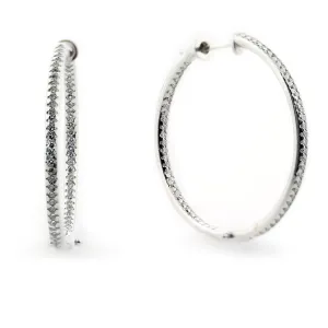 Diamond In and Out Hoop Earrings 0.75 ct.t.w