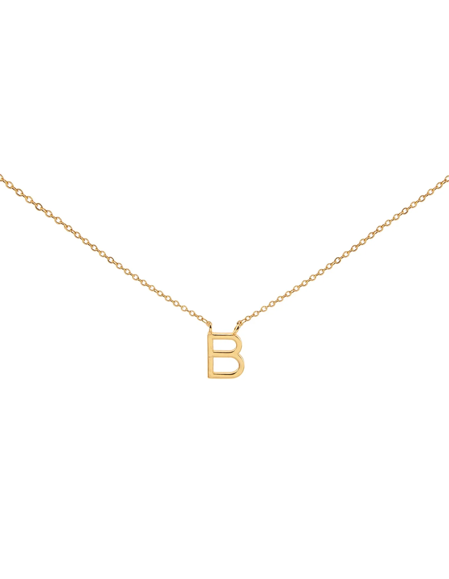 Elly Lou Timeless Initial Necklace- B- Gold