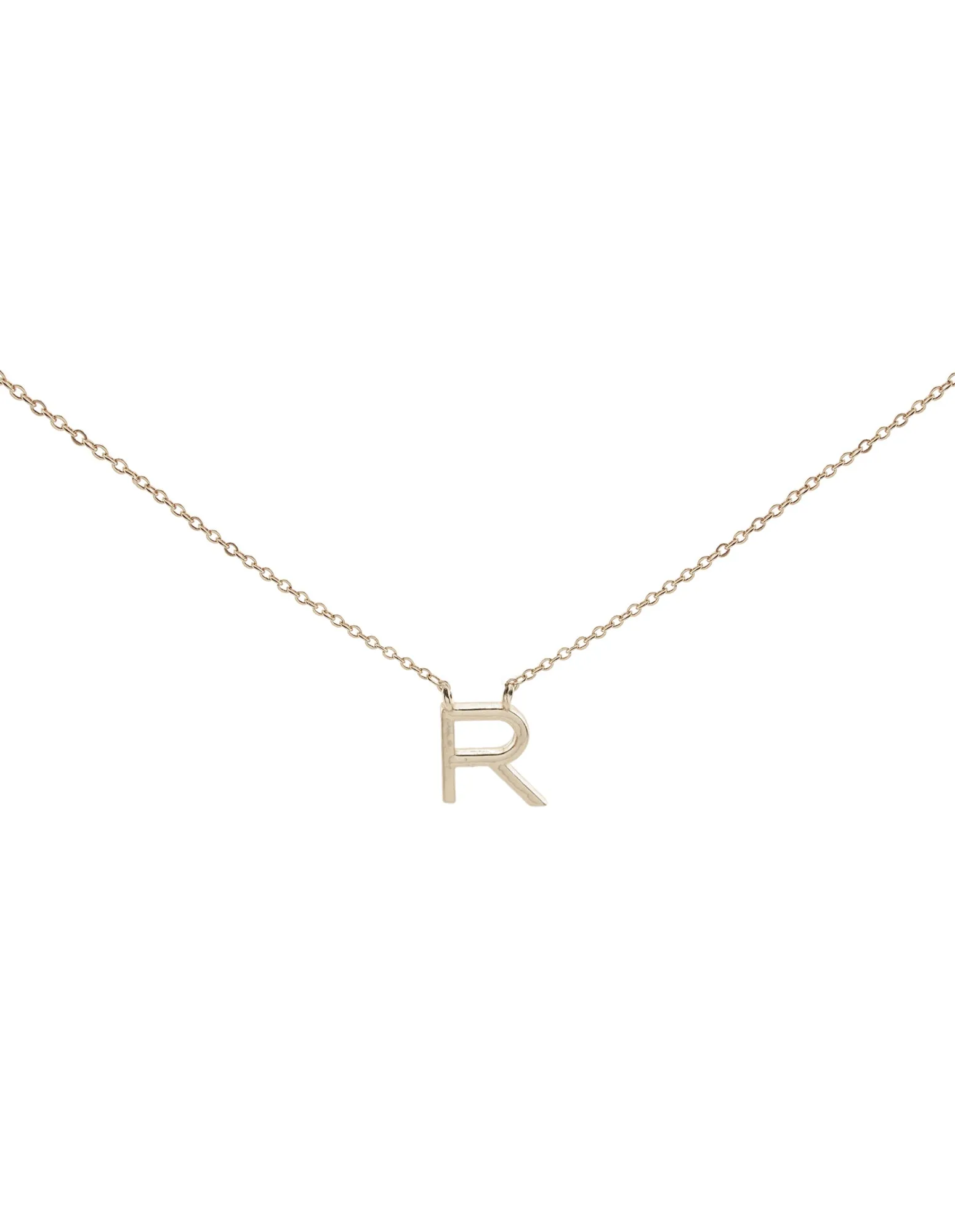 Elly Lou Timeless Initial Necklace - R- Silver