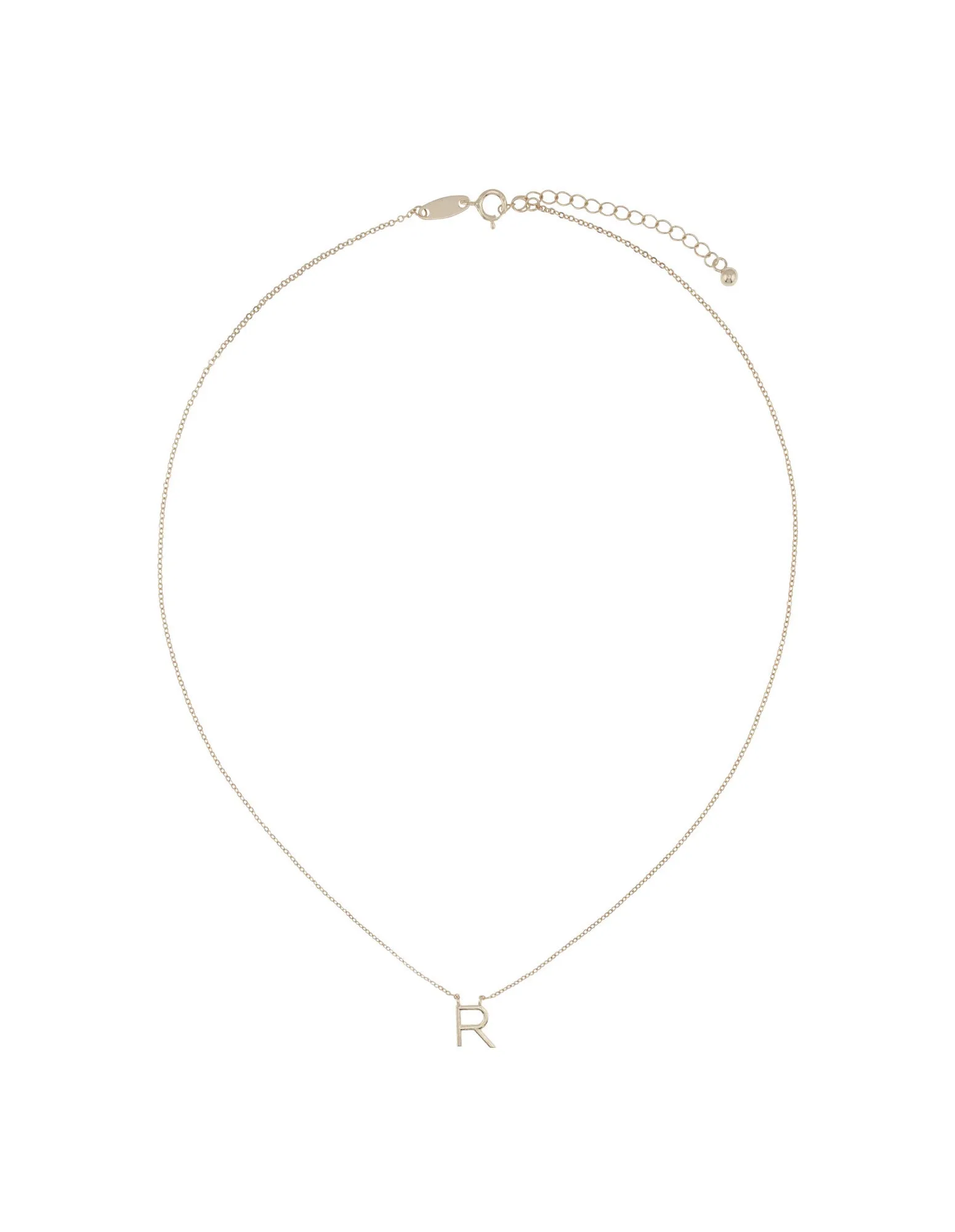 Elly Lou Timeless Initial Necklace - R- Silver