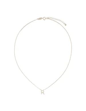 Elly Lou Timeless Initial Necklace - R- Silver