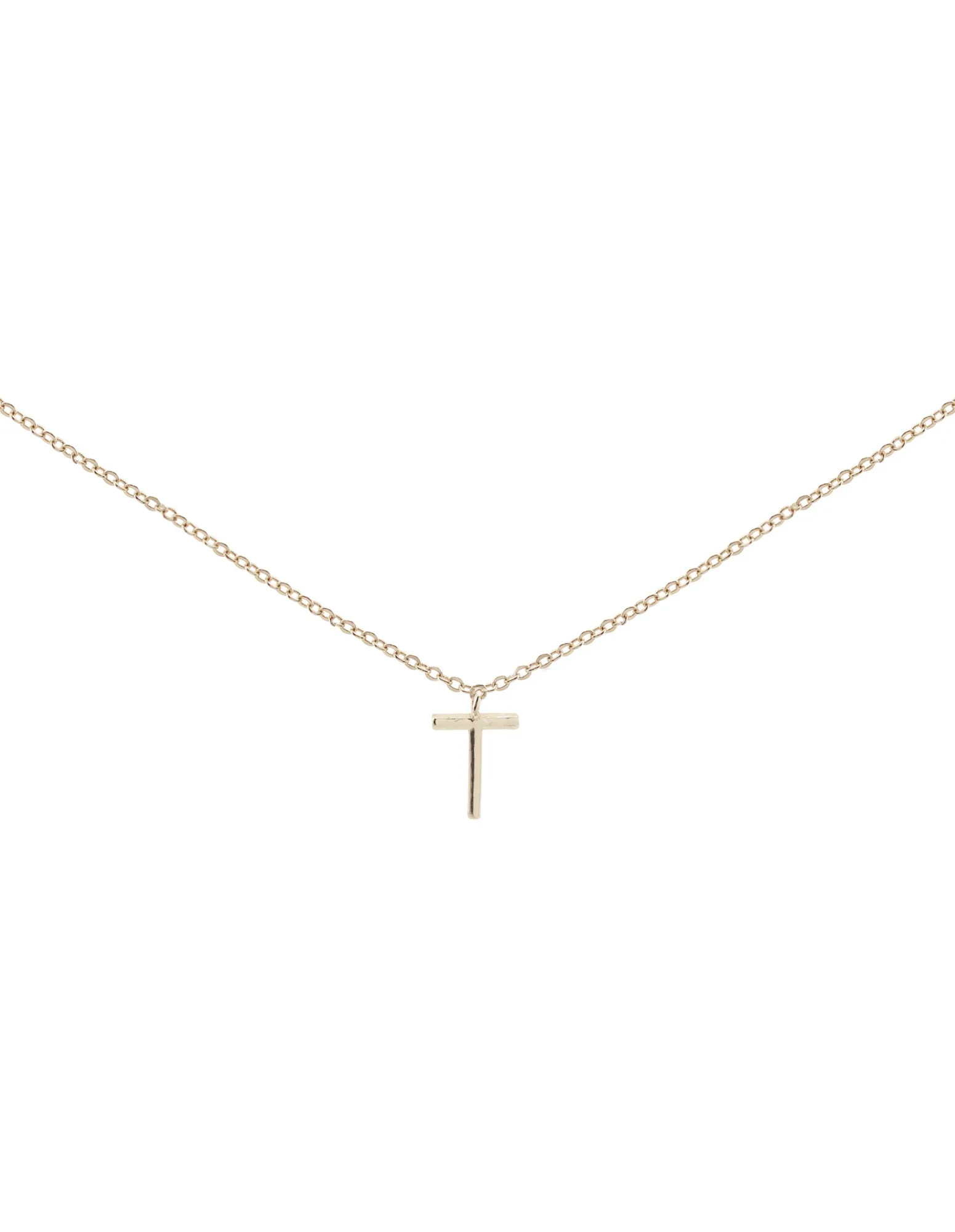 Elly Lou Timeless Initial Necklace - T- Silver