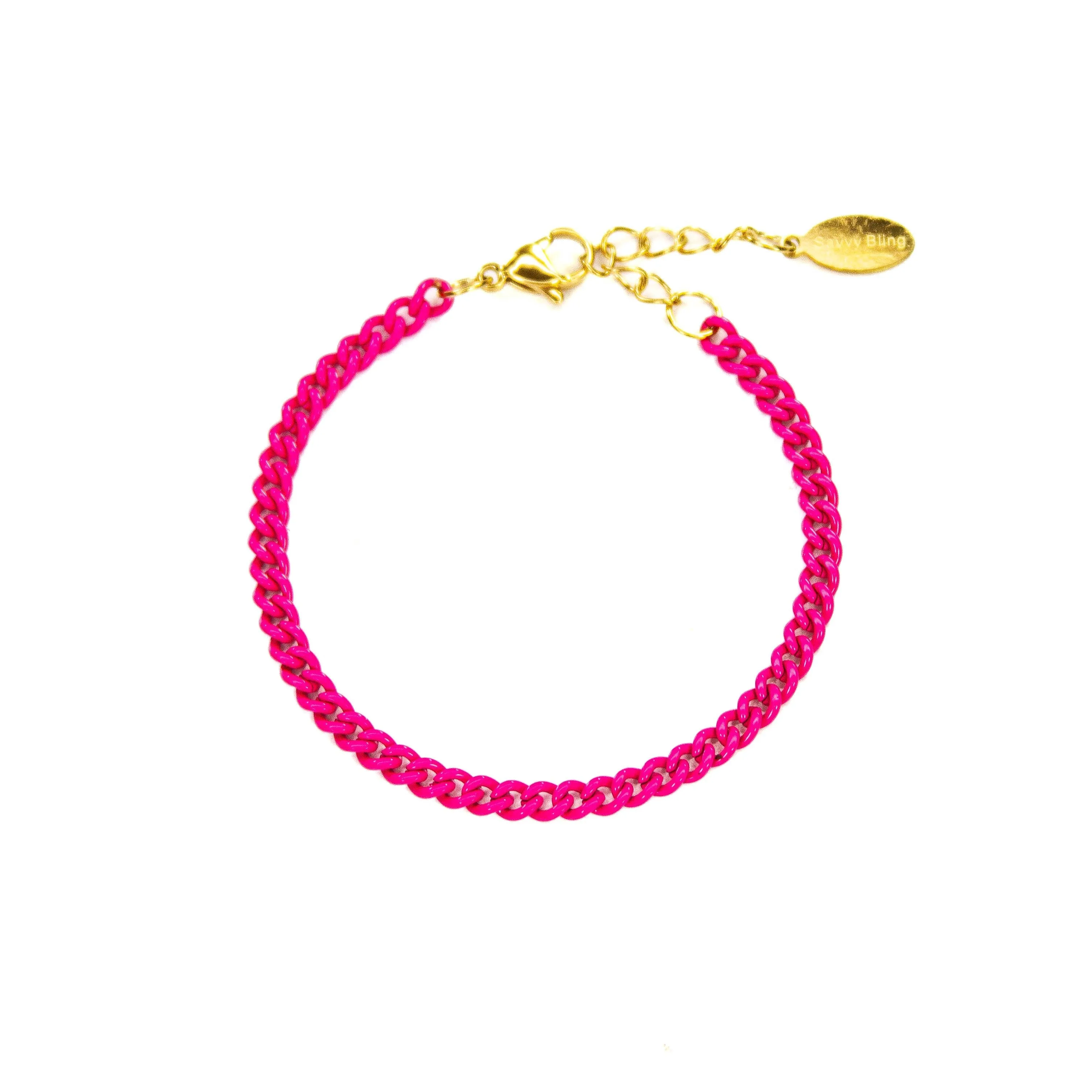 Enamel 16  Colors Curb chain link bracelet