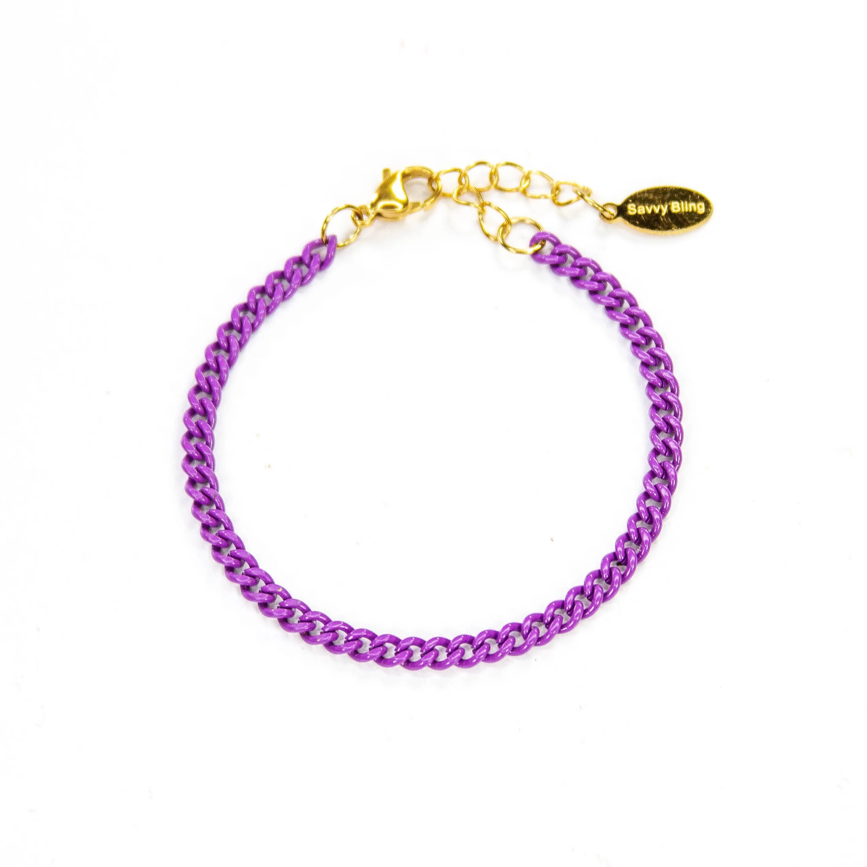 Enamel 16  Colors Curb chain link bracelet