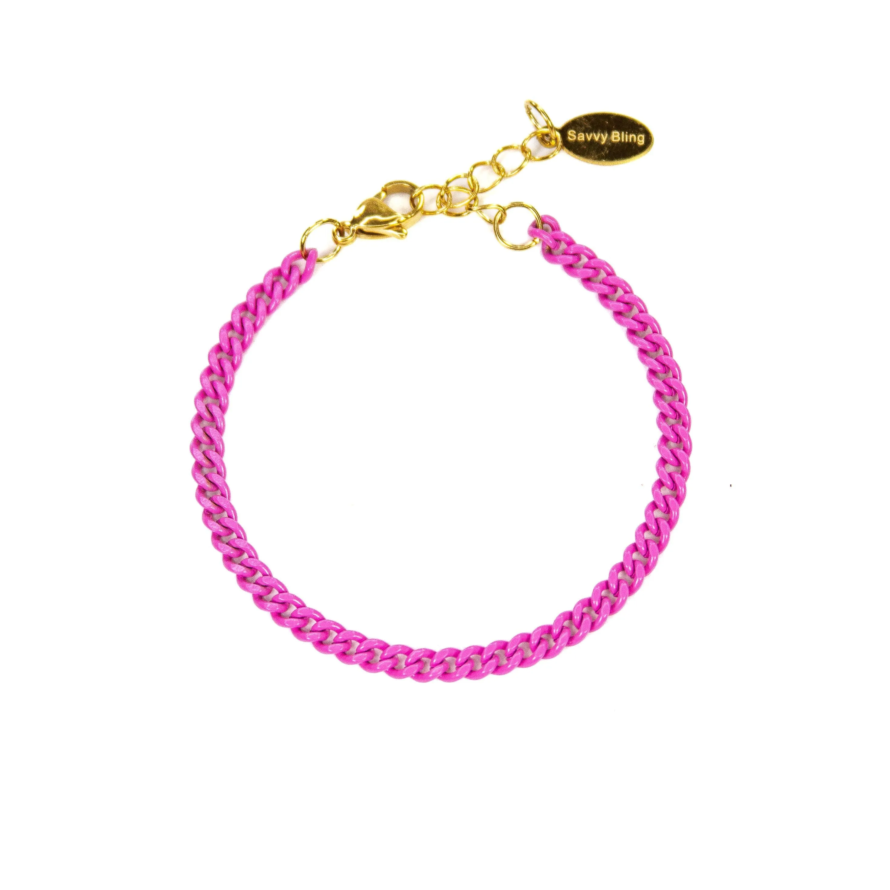 Enamel 16  Colors Curb chain link bracelet