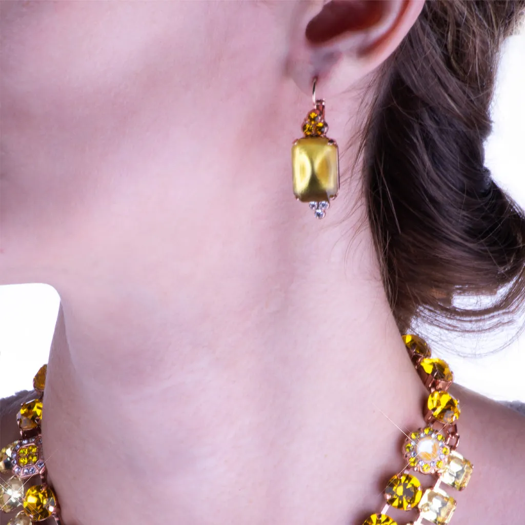 Extra-Luxurious Emerald and Trio Cluster Leverback Earrings in "Fields of Gold" *Custom*