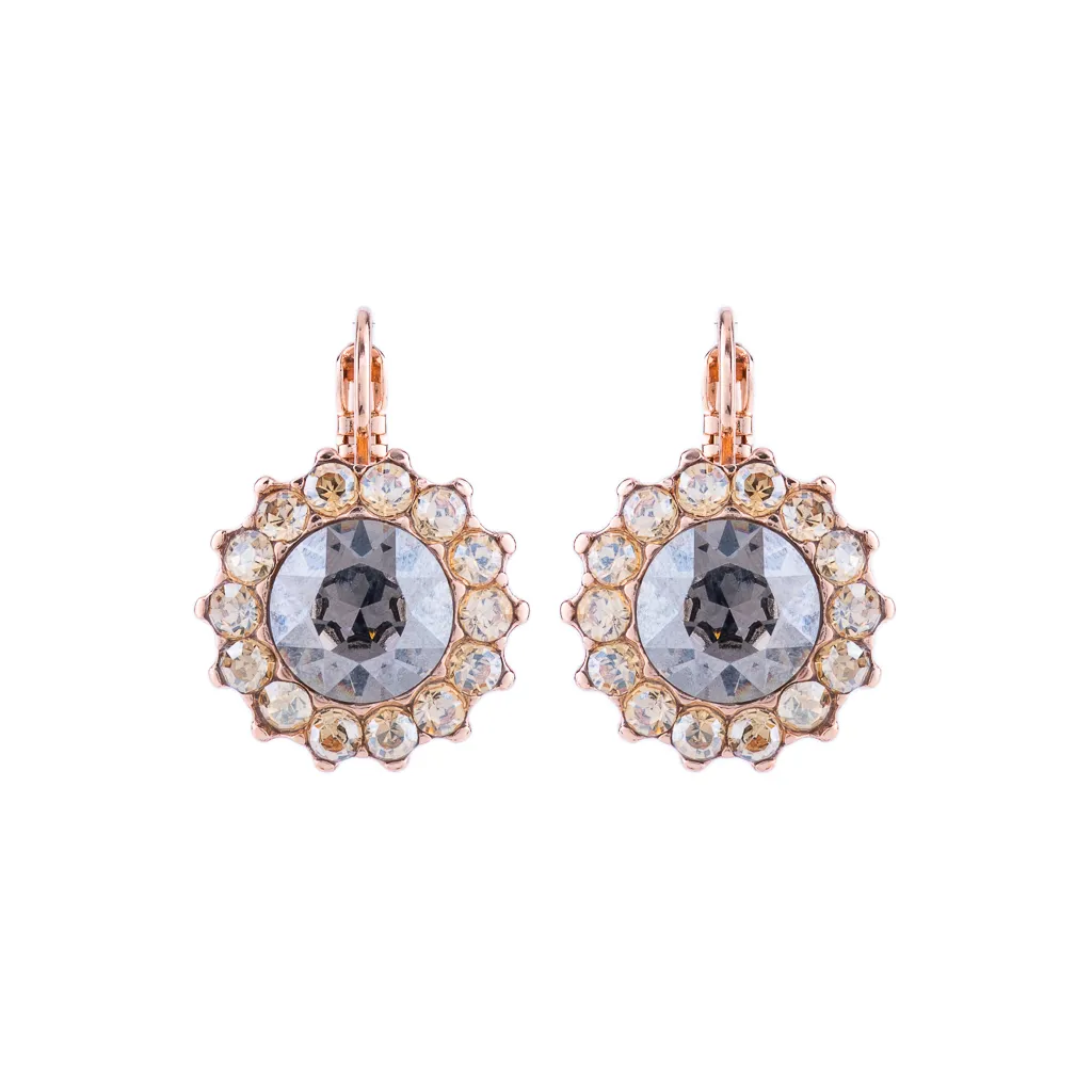 Extra Luxurious Rosette Leverback Earrings in "Earl Grey" *Custom*