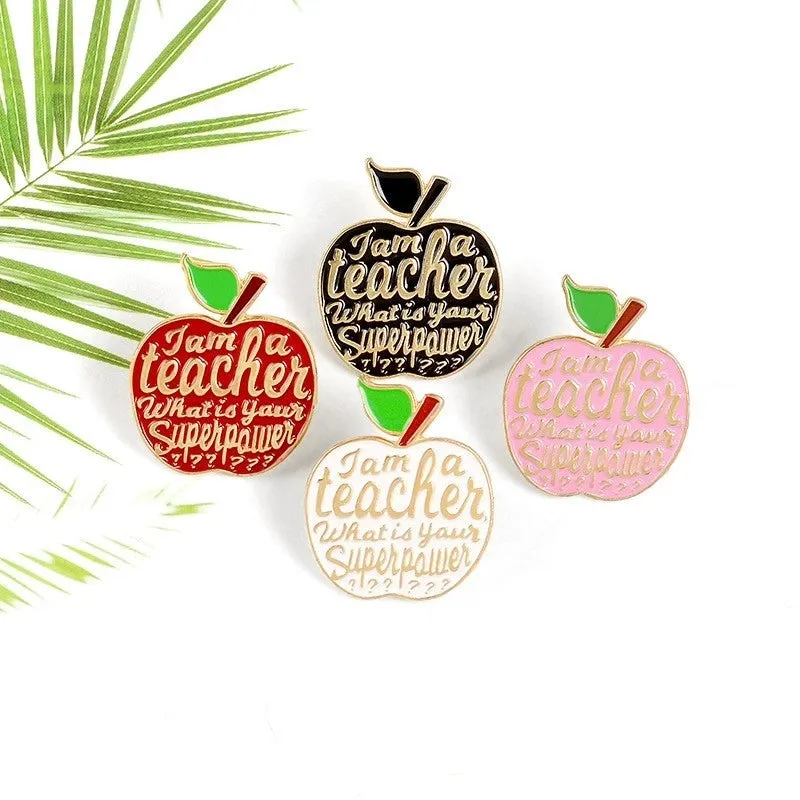 Fashion Pin Apple Alloy Enamel Unisex Brooches