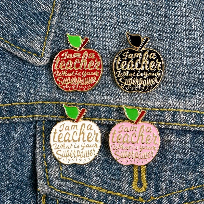 Fashion Pin Apple Alloy Enamel Unisex Brooches