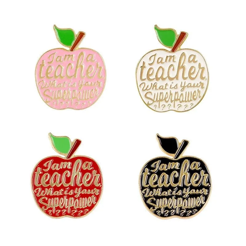 Fashion Pin Apple Alloy Enamel Unisex Brooches