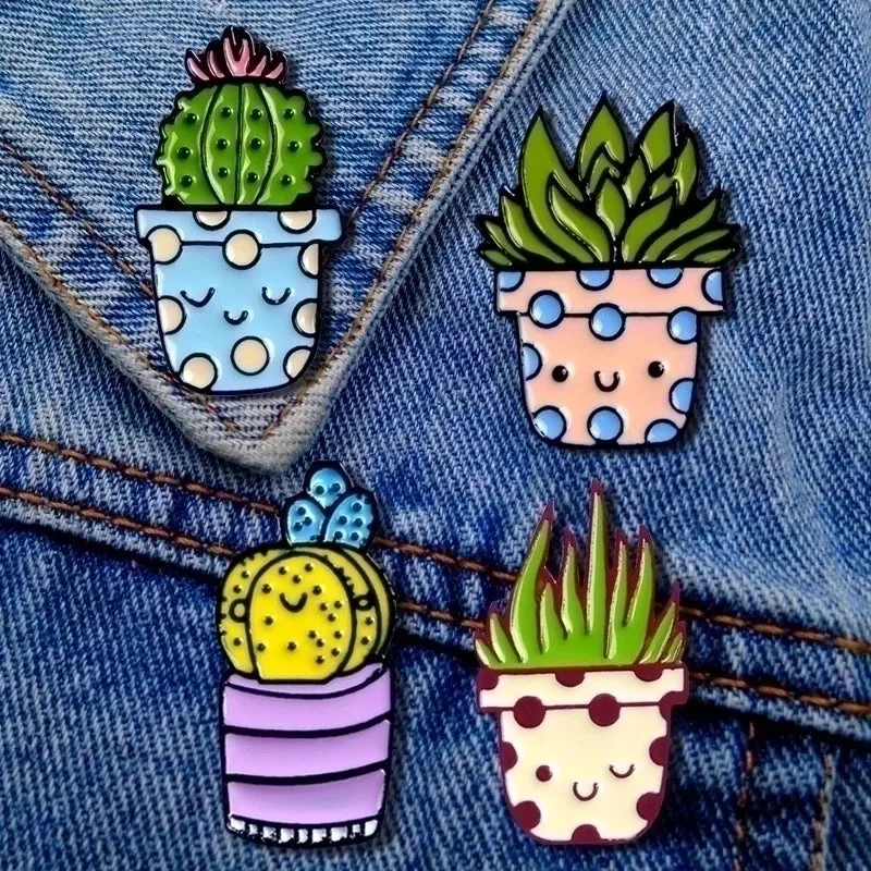 Fashion Pin Cactus Alloy Enamel Unisex Brooches