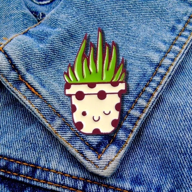 Fashion Pin Cactus Alloy Enamel Unisex Brooches