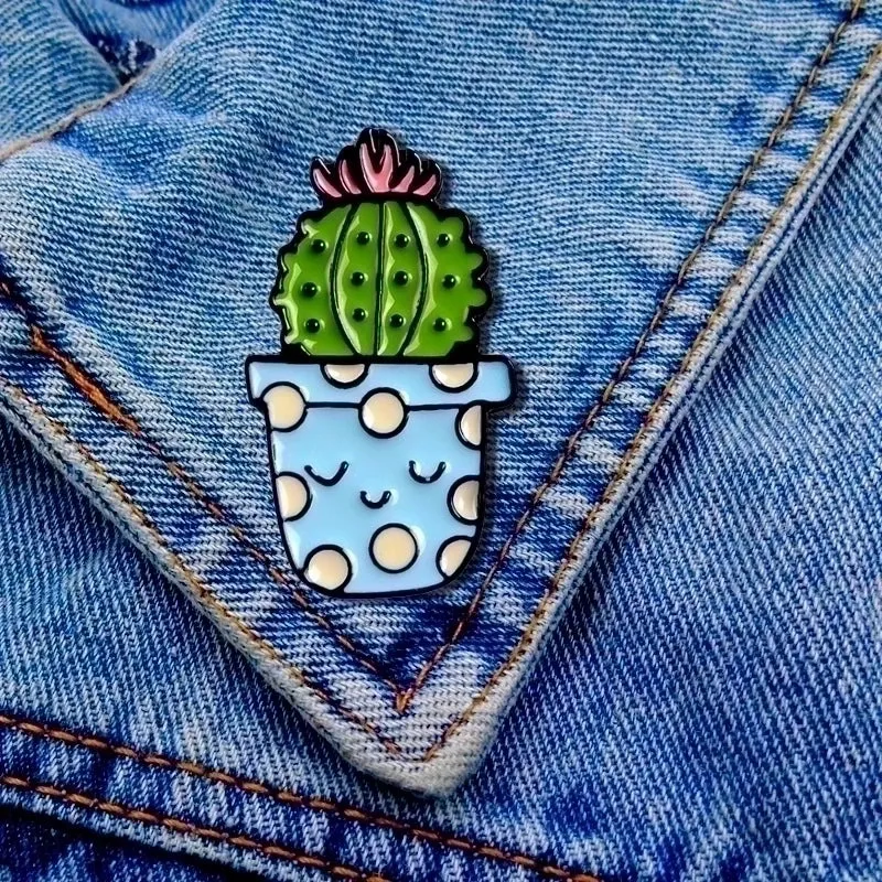 Fashion Pin Cactus Alloy Enamel Unisex Brooches