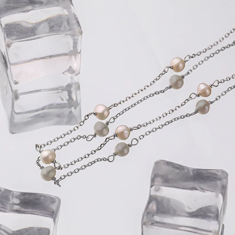 Floating Pearls Stacked Necklaces