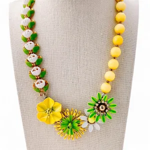 Flower Garden Collage Necklace