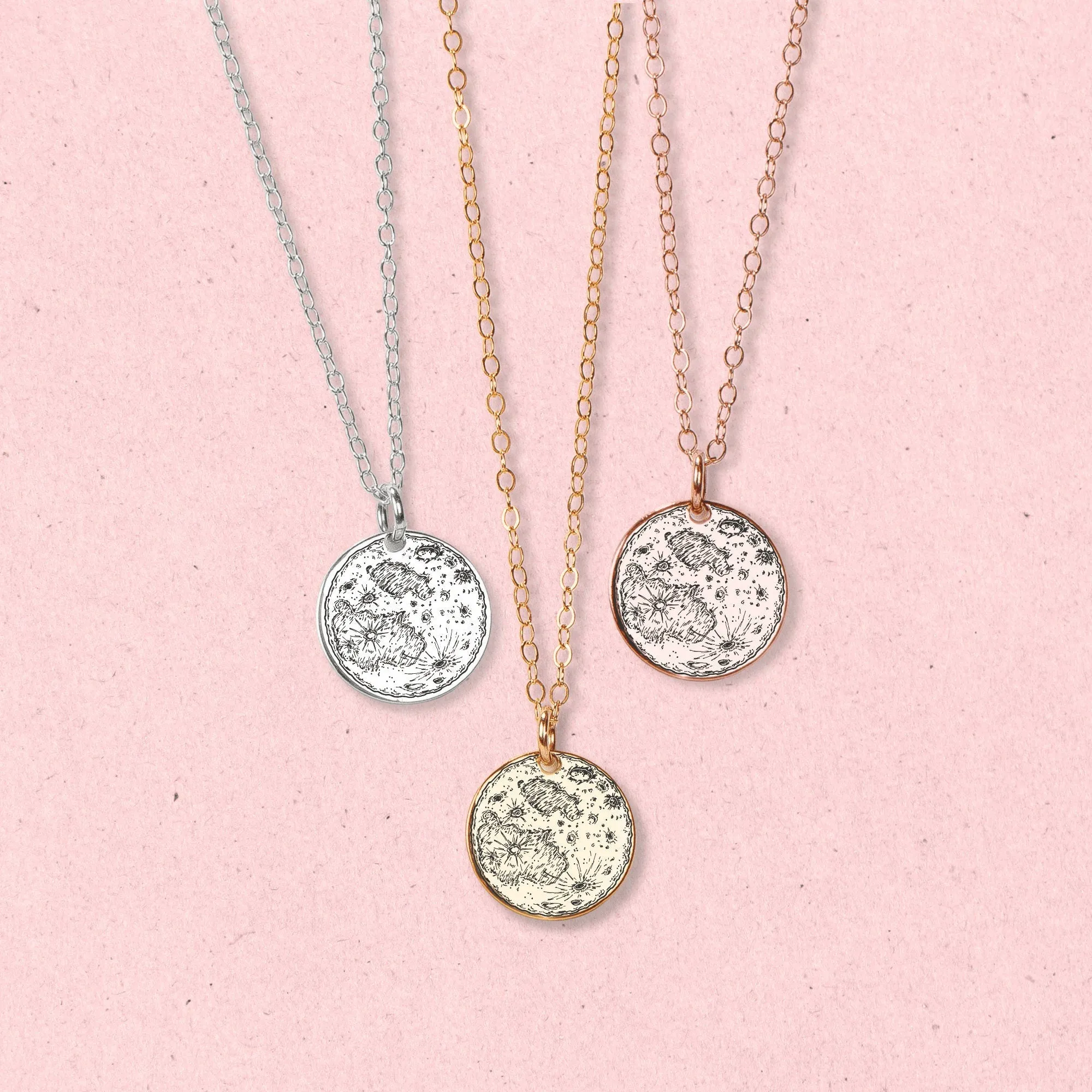 Full Moon Disc Necklace