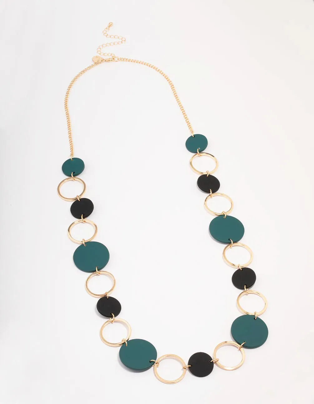 Gold Matte Cut Out Disc Necklace