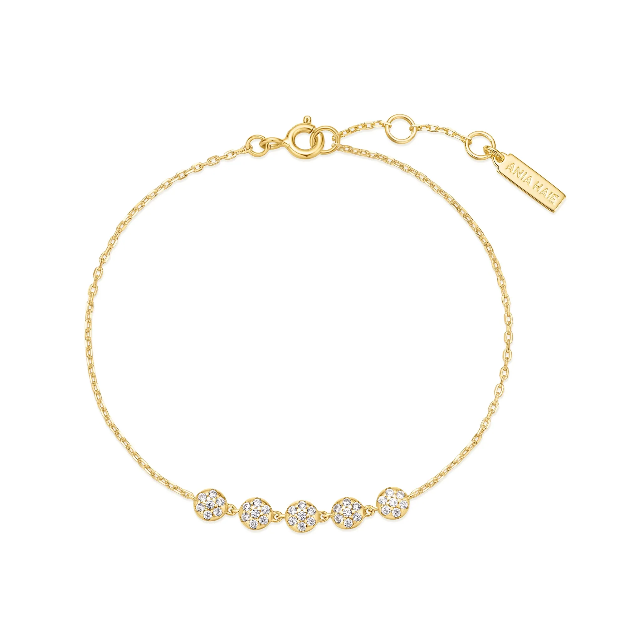 Gold Pavé Multi Beaded Chain Bracelet