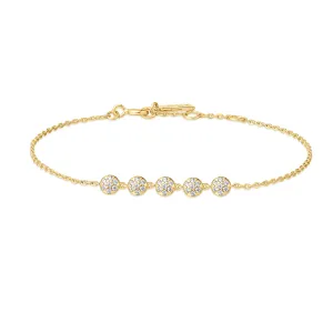 Gold Pavé Multi Beaded Chain Bracelet