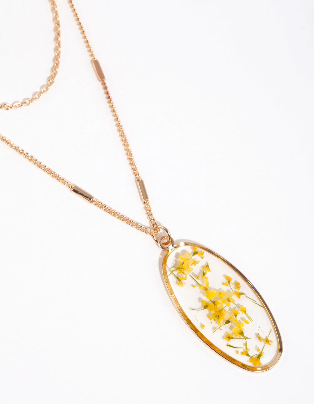 Gold Trapped Flower Layered Necklace