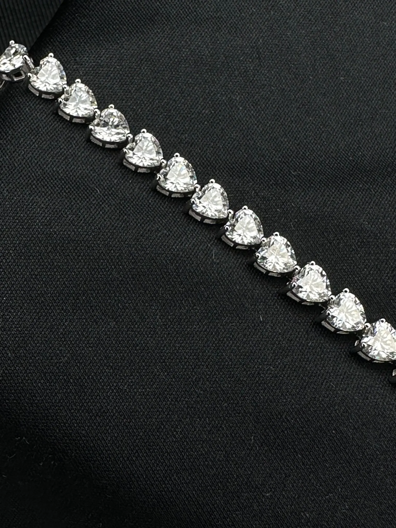 Heart Cut Moissanite Tennis Bracelet