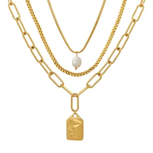 Influencer Three Layered Stacked Necklaces