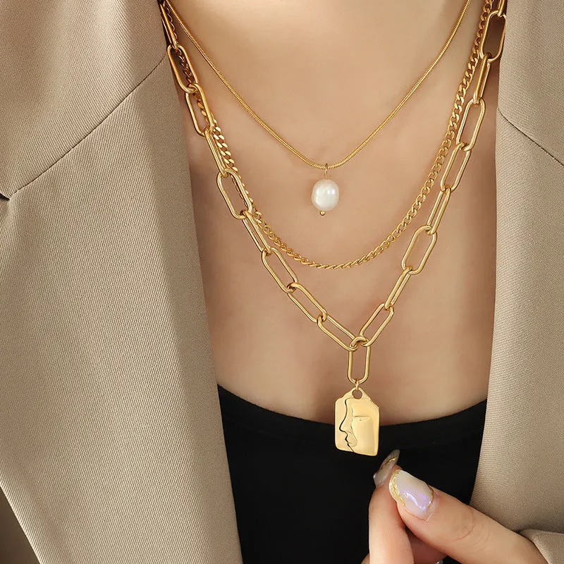 Influencer Three Layered Stacked Necklaces