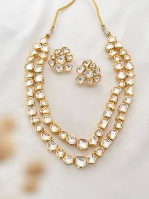 Layered Uncut Kundan Necklace Set