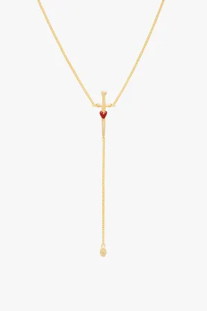 Love dagger necklace gold plated 