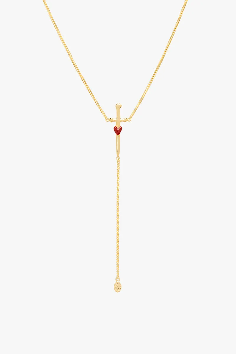 Love dagger necklace gold plated 