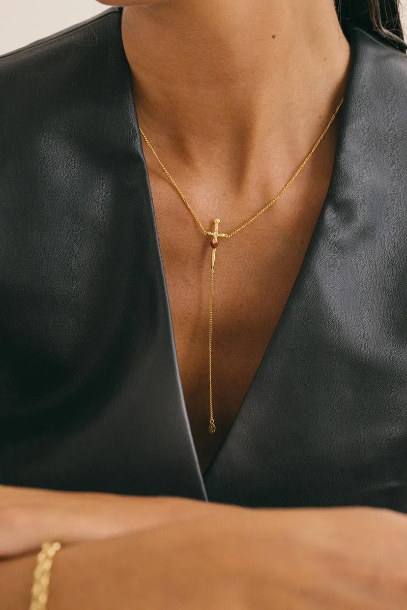 Love dagger necklace gold plated 