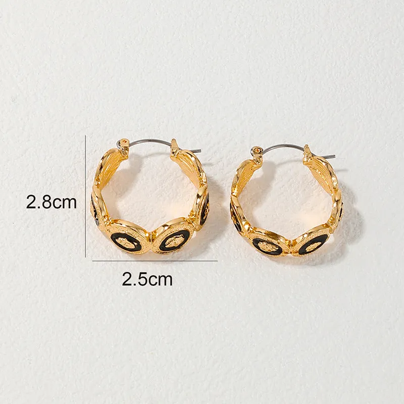 Luxurious Retro Oil Drop Metal Earrings - Vienna Verve Collection