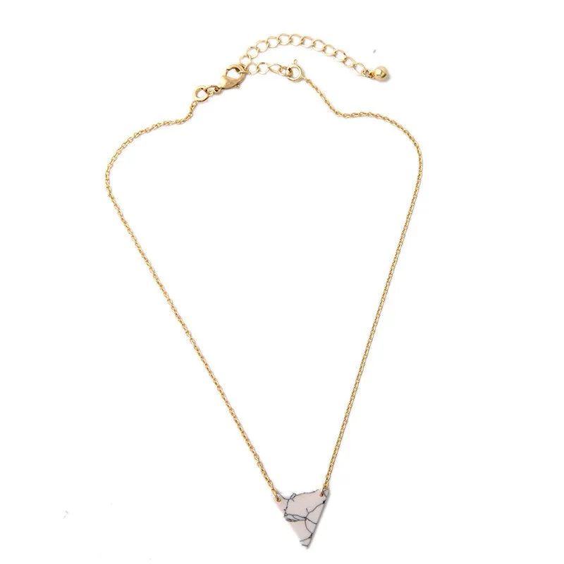 Marble Triangle Layered Necklace