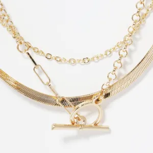 Multi Layered Toggle Clasp Necklace