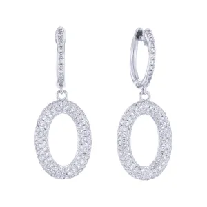 Oasis Pave Oval Diamond Earrings