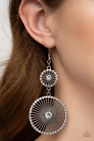 Paparazzi Earring ~ Bring Down the WHEELHOUSE - White