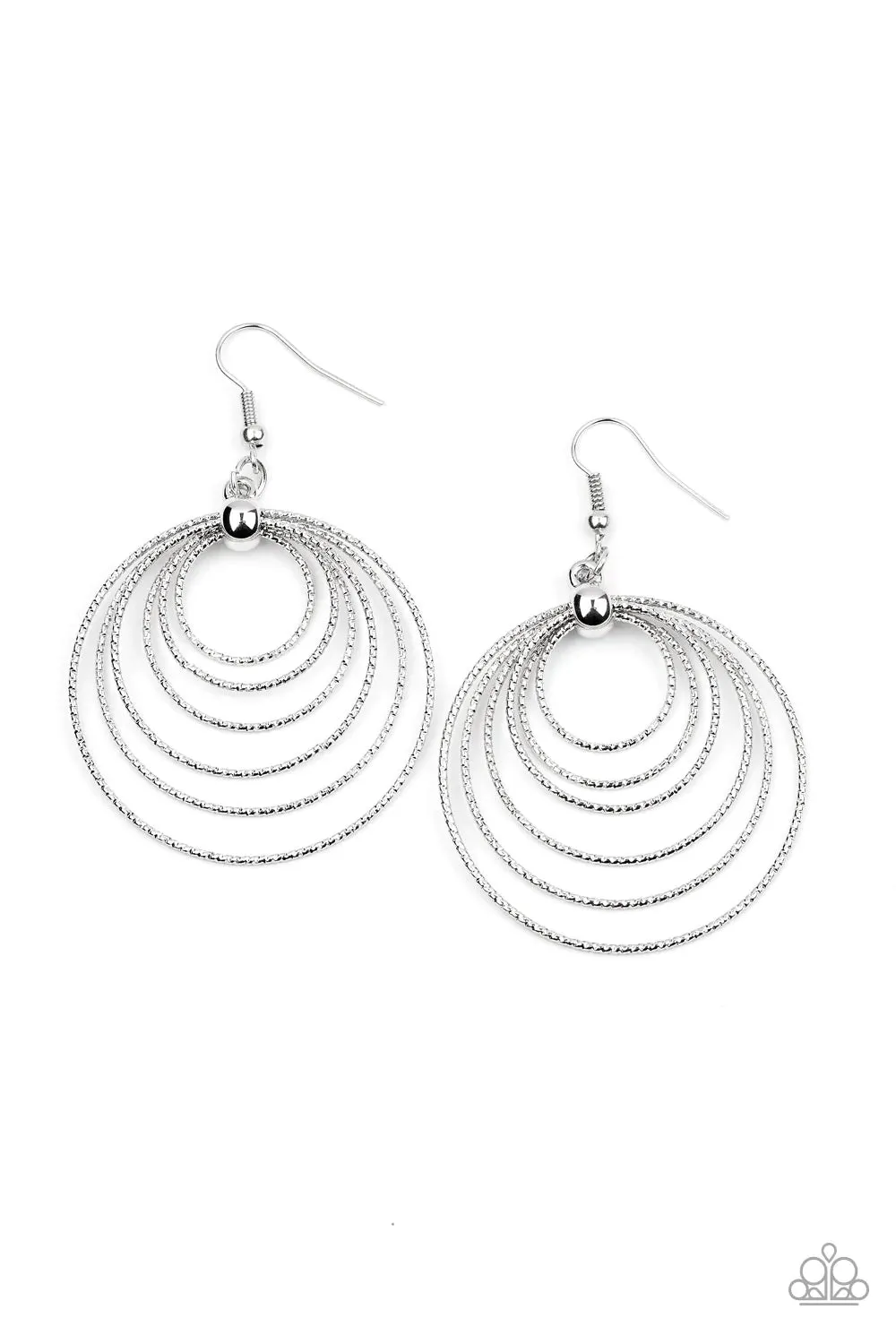 Paparazzi Earring ~ Elliptical Elegance - Silver