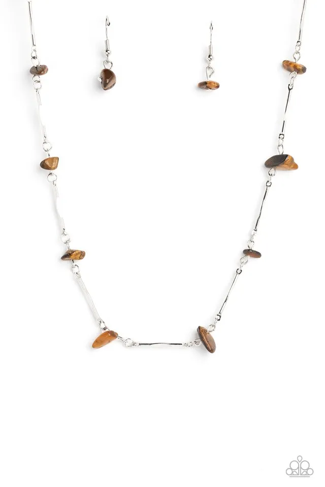 Paparazzi Necklace ~ Chiseled Construction - Brown