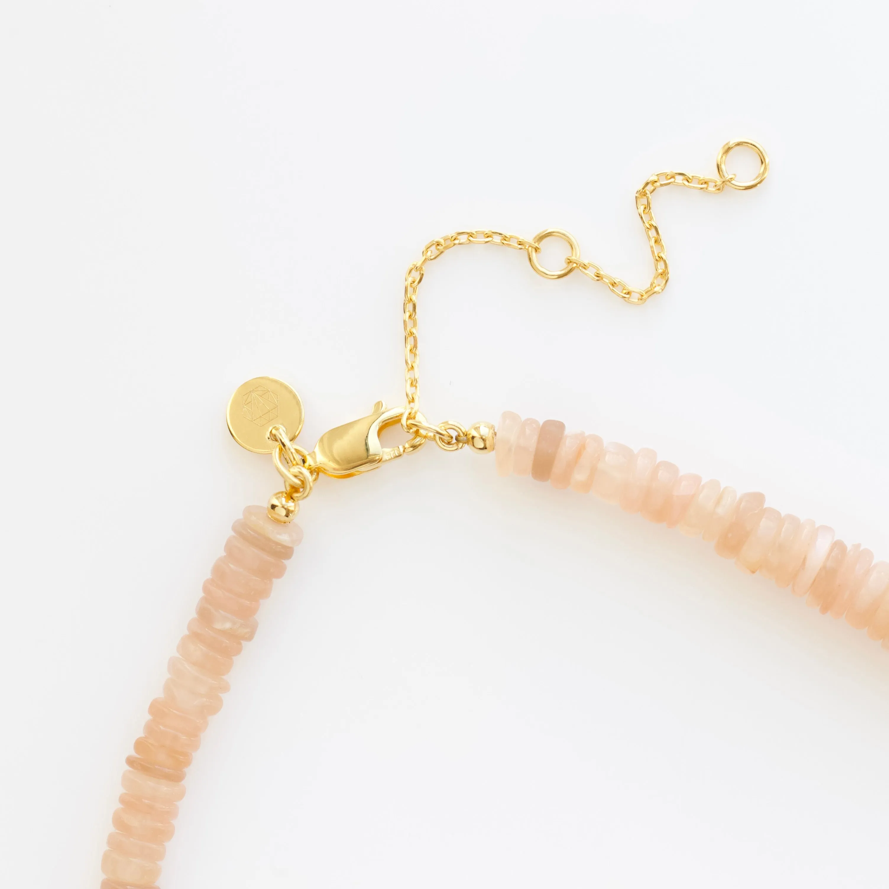 Peach Moonstone Chunky Beaded Necklace