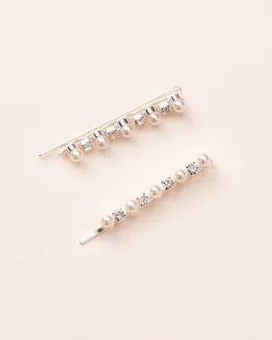 Pearl & Crystal Bobby Pins (Set of 2)