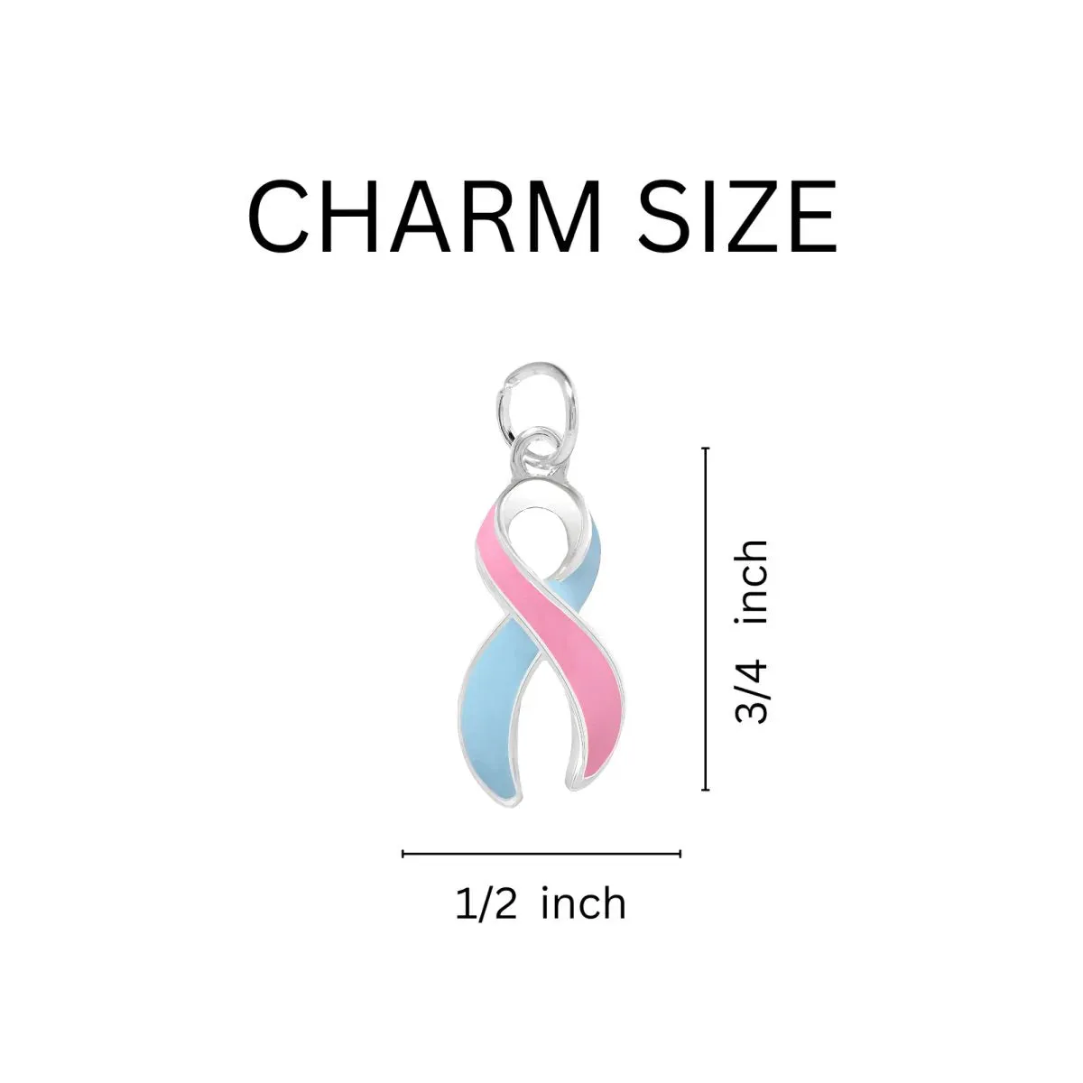 Pink & Blue Ribbon Charm Cord Bracelets