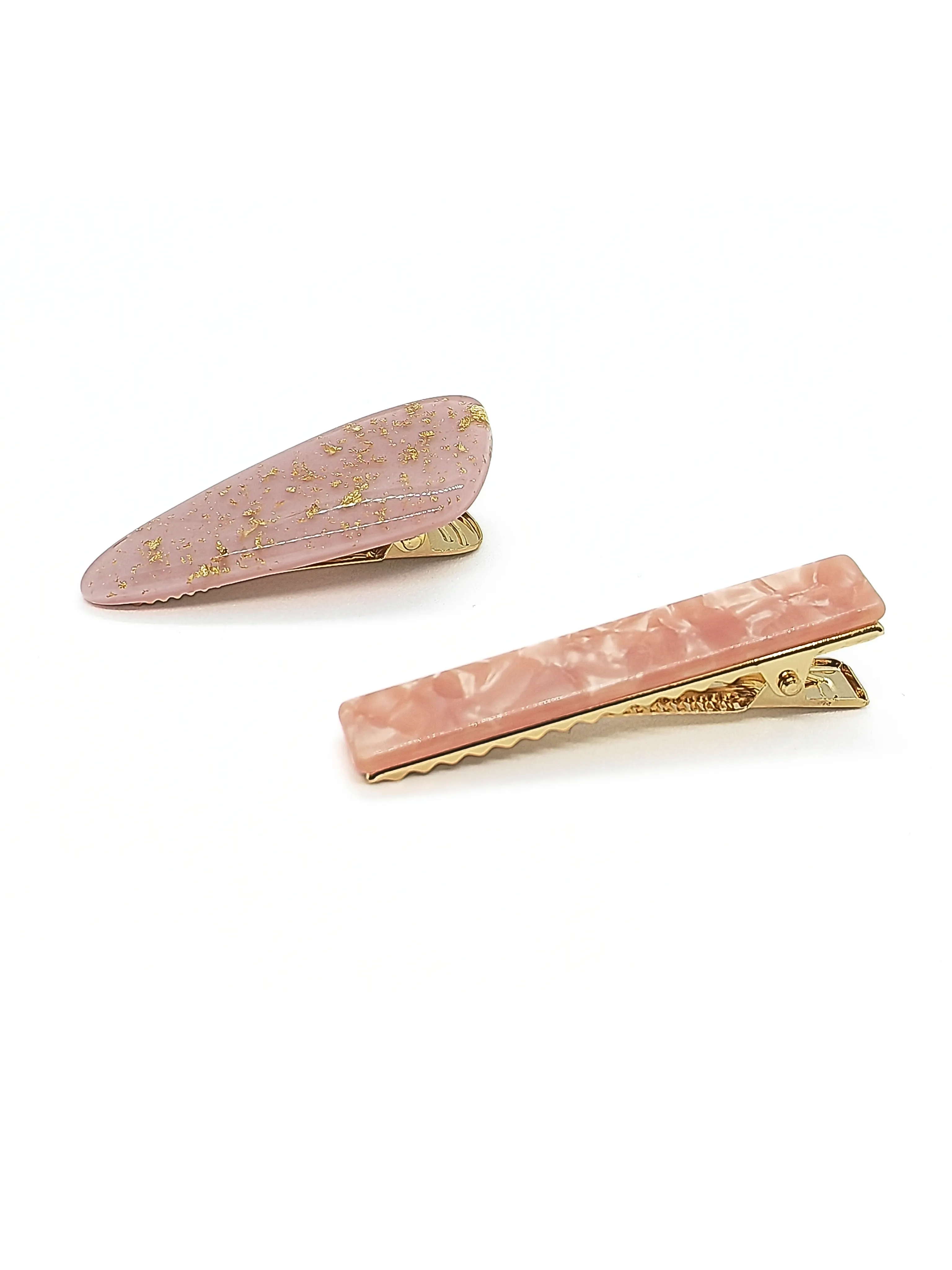 Pink Sparkle & Shell Hair Clips  (2-Pack)