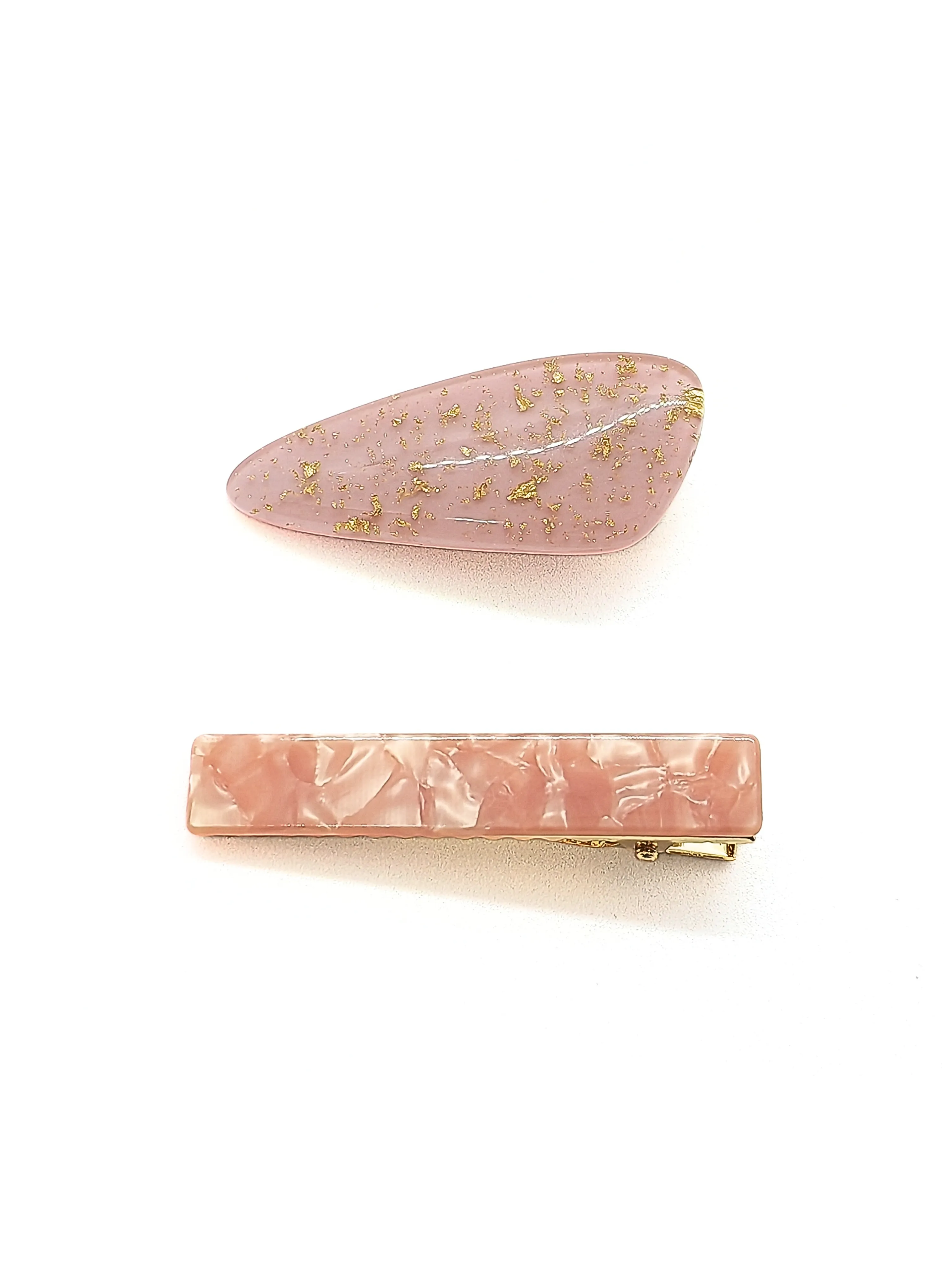 Pink Sparkle & Shell Hair Clips  (2-Pack)